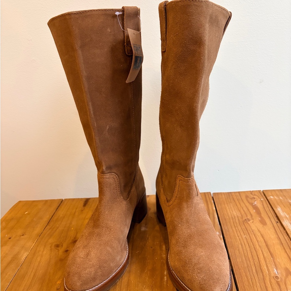 Frye Tan Suede Tall Boots - Picture 3 of 6